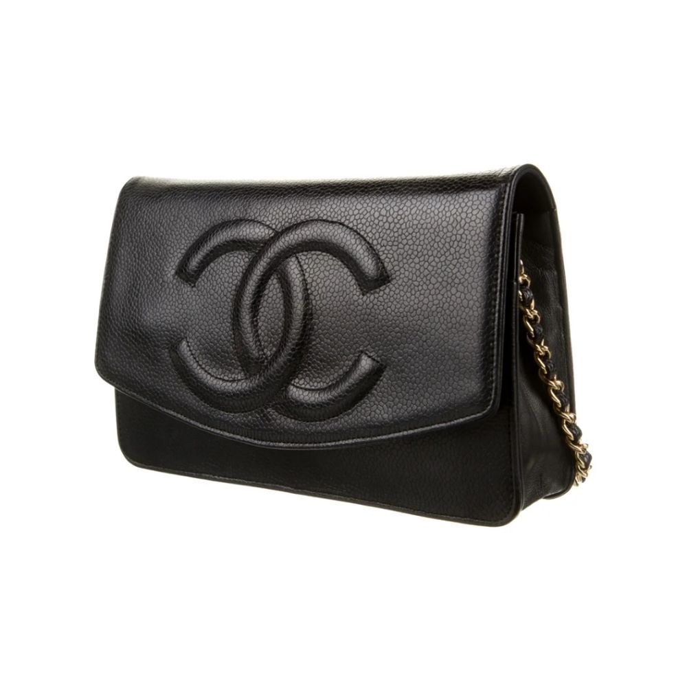 CHANEL 1998 Karl Lagerfeld Timeless WOC 🖤 Rare Vintage Black Caviar | Gold CC |